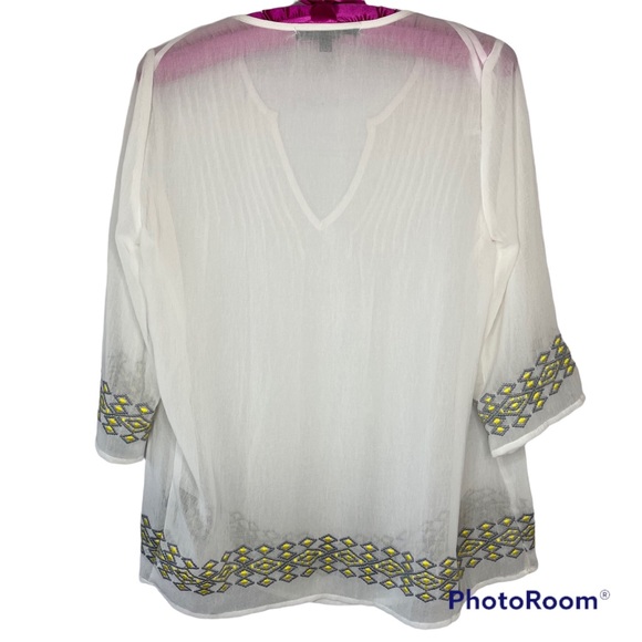 Love Stitch Sheer Embroidered Top Size Small - Picture 2 of 12